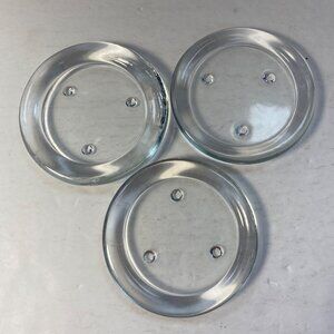 Glass Candle Plates 4.5" Wide Set 3 Pillar Votive